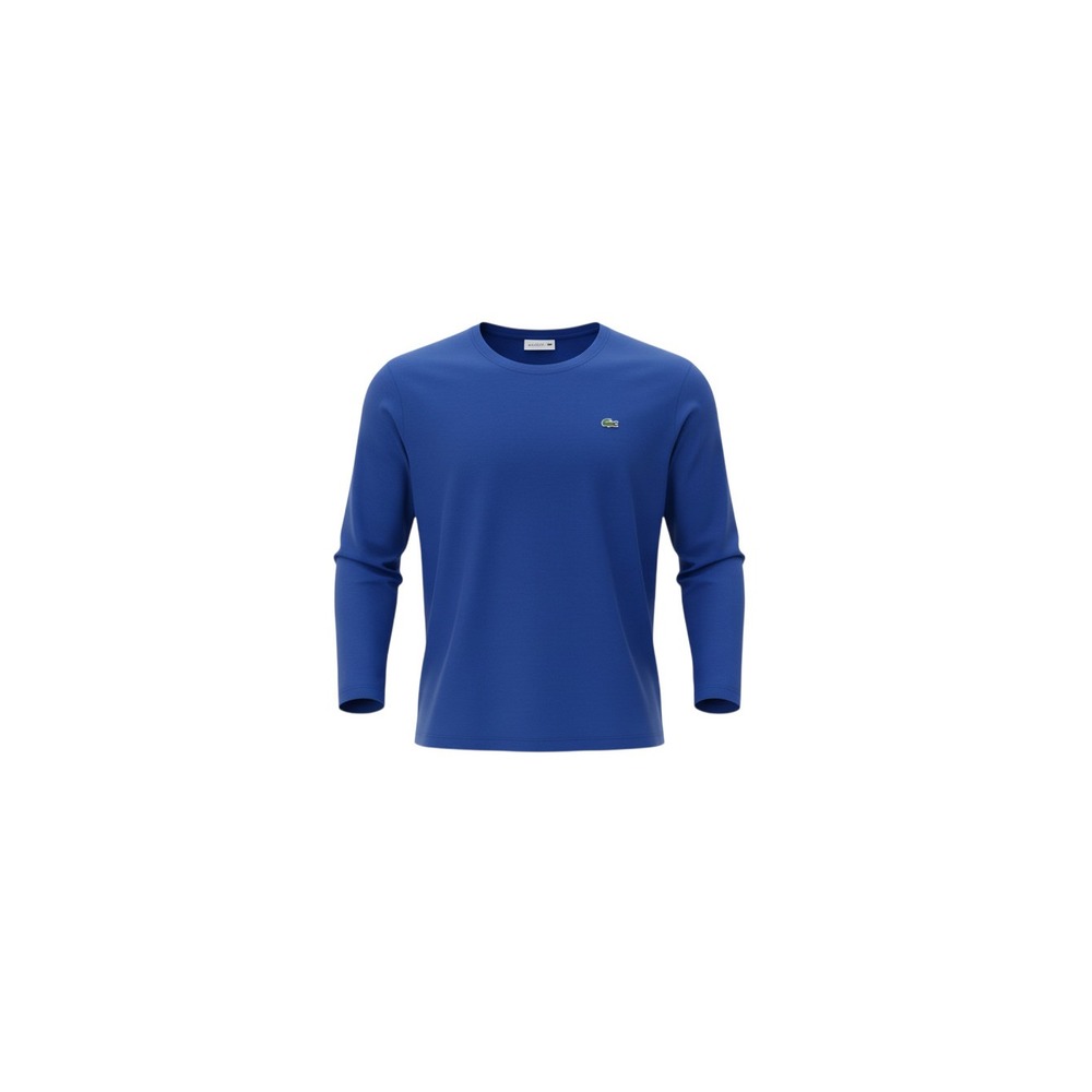 Lacoste V-Neck T-Shirt Mens XL Blue Long Sleeve Pima Cotton Regular Fit TH1370